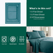 3 Piece Bed Sheet Set- Bedding Sheets & Pillowcases -Breathable Bedding - Wrinkle, Fade, Stain Resistant-Deep V1317-QS9-AUKS-4JT-SSL