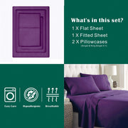 3 Piece Bed Sheet Set- Bedding Sheets & Pillowcases -Breathable Bedding - Wrinkle, Fade, Stain Resistant-Deep V1317-QS9-AUKS-4JT-ZI