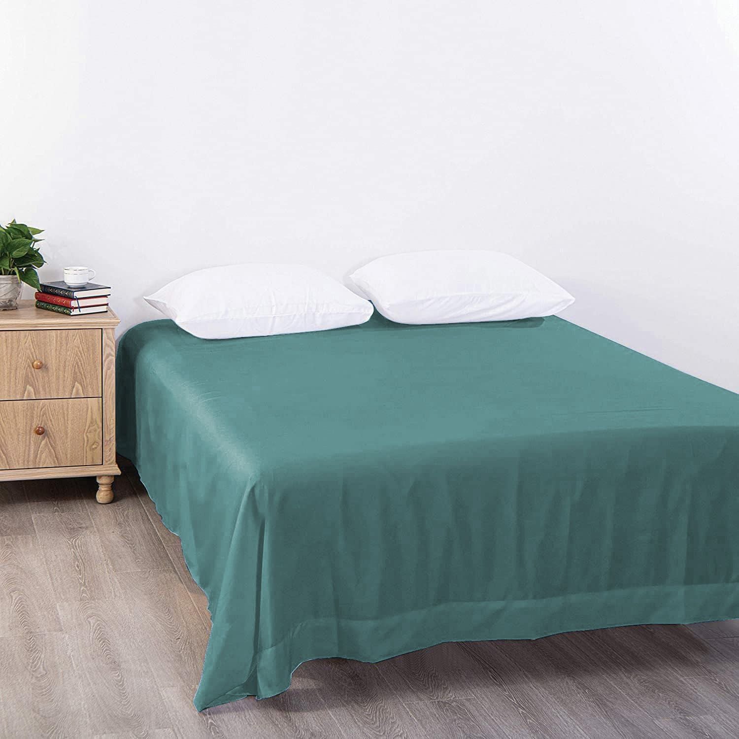Elegant Comfort Premium Hotel Quality 1-Piece King Single Flat Sheet, Luxury and Softest 2000 Thread Count V1317-QS9-AUKS-CD-SSL