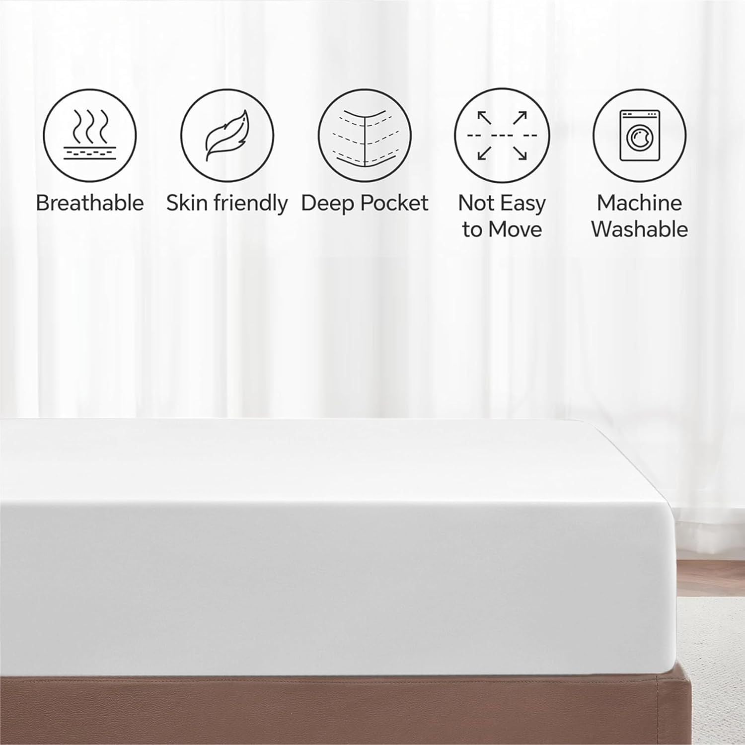 Hotel Quality Fitted Sheet - 1 Piece Fitted Sheet -Breathable Bedding - Wrinkle, Fade, Stain Resistant- V1317-QS9-AUKS-CL-BAI
