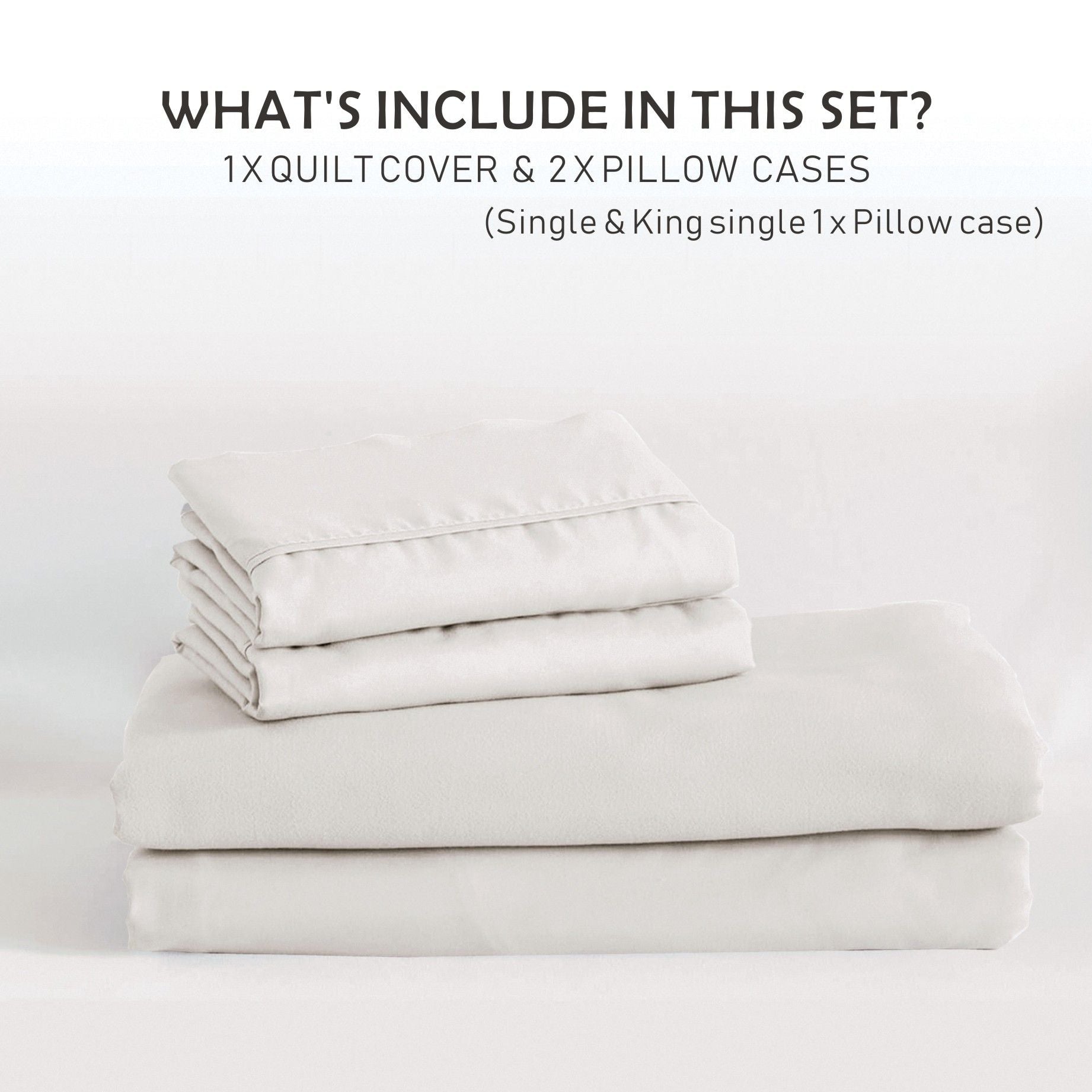 3 Piece Hotel Soft Microfiber Quilt Cover Set-2000TC Duvet/Donna Cover Set & Pillowcases -1 Quilt Cover V1317-QS9-AUQ-3JT-BZ-BB