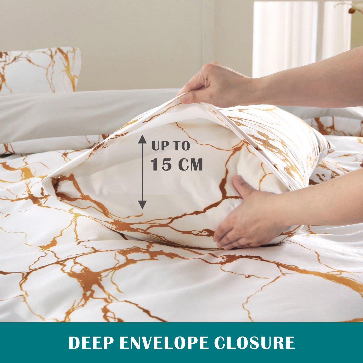 3 Piece Hotel Soft Microfiber Quilt Cover Set-2000TC Duvet/Donna Cover Set & Pillowcases -1 Quilt Cover V1317-QS9-AUQ-3JT-BZ-DLS