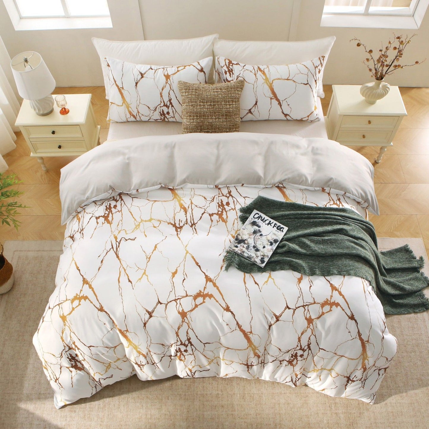 3 Piece Hotel Soft Microfiber Quilt Cover Set-2000TC Duvet/Donna Cover Set & Pillowcases -1 Quilt Cover V1317-QS9-AUQ-3JT-BZ-DLS