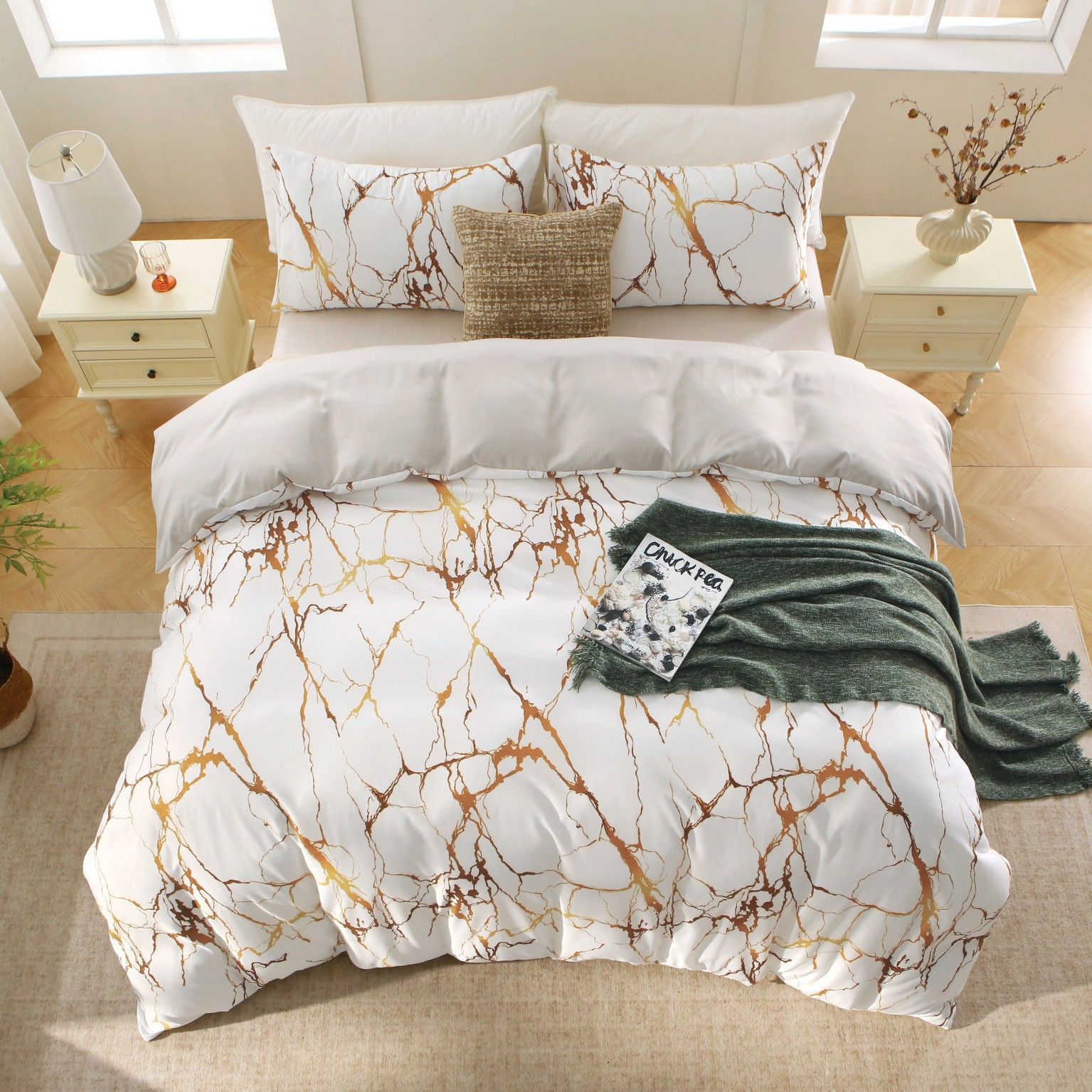 3 Piece Hotel Soft Microfiber Quilt Cover Set-2000TC Duvet/Donna Cover Set & Pillowcases -1 Quilt Cover V1317-QS9-AUQ-3JT-BZ-DLS