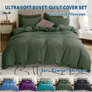 3 Piece Hotel Soft Microfiber Quilt Cover Set-2000TC Duvet/Donna Cover Set & Pillowcases -1 Quilt Cover V1317-QS9-AUQ-3JT-BZ-JL