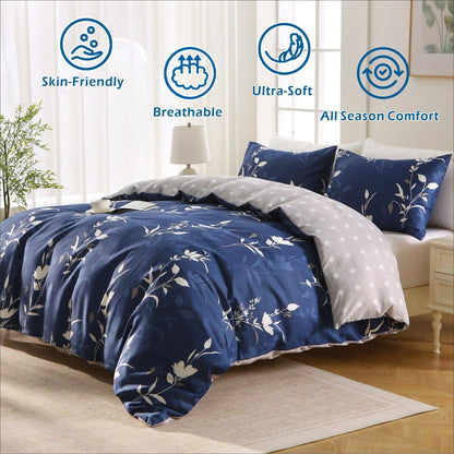 3 Piece Hotel Soft Microfiber Quilt Cover Set-2000TC Duvet/Donna Cover Set & Pillowcases -1 Quilt Cover V1317-QS9-AUQ-3JT-BZ-NVHUA