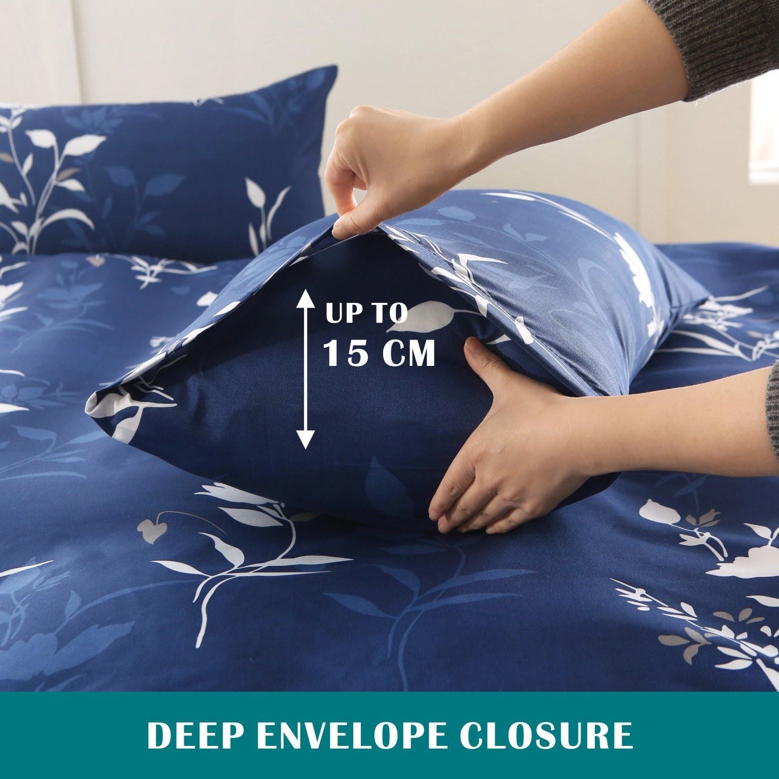 3 Piece Hotel Soft Microfiber Quilt Cover Set-2000TC Duvet/Donna Cover Set & Pillowcases -1 Quilt Cover V1317-QS9-AUQ-3JT-BZ-NVHUA