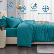 3 Piece Hotel Soft Microfiber Quilt Cover Set-2000TC Duvet/Donna Cover Set & Pillowcases -1 Quilt Cover V1317-QS9-AUQ-3JT-BZ-SSL