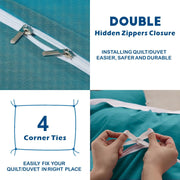3 Piece Hotel Soft Microfiber Quilt Cover Set-2000TC Duvet/Donna Cover Set & Pillowcases -1 Quilt Cover V1317-QS9-AUQ-3JT-BZ-SSL