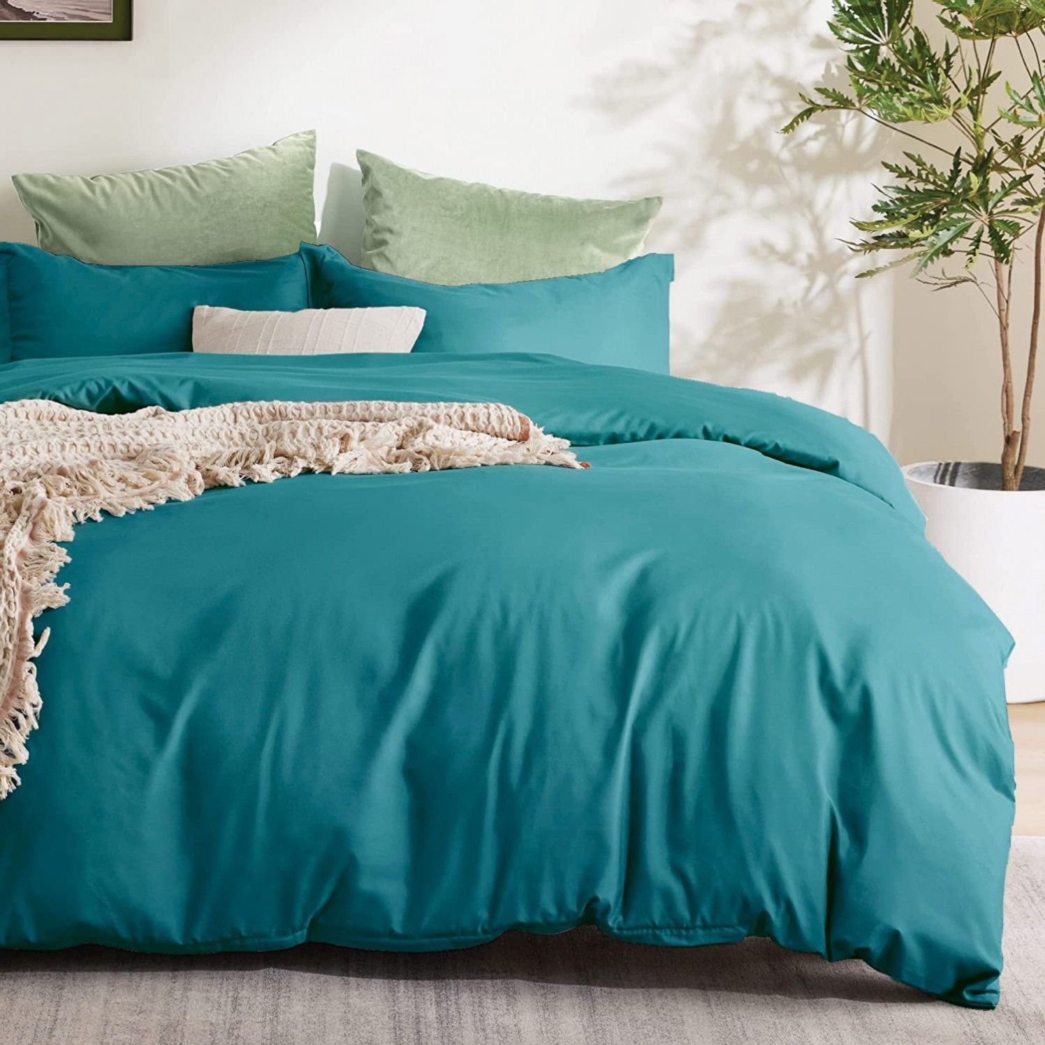 3 Piece Hotel Soft Microfiber Quilt Cover Set-2000TC Duvet/Donna Cover Set & Pillowcases -1 Quilt Cover V1317-QS9-AUQ-3JT-BZ-SSL