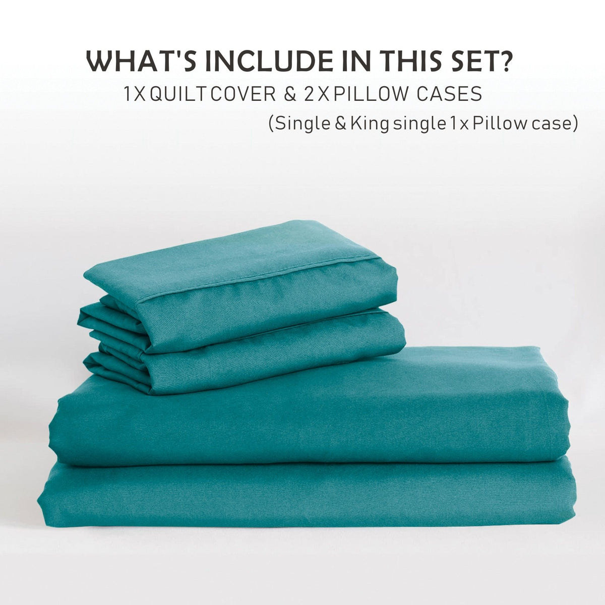 3 Piece Hotel Soft Microfiber Quilt Cover Set-2000TC Duvet/Donna Cover Set & Pillowcases -1 Quilt Cover V1317-QS9-AUQ-3JT-BZ-SSL