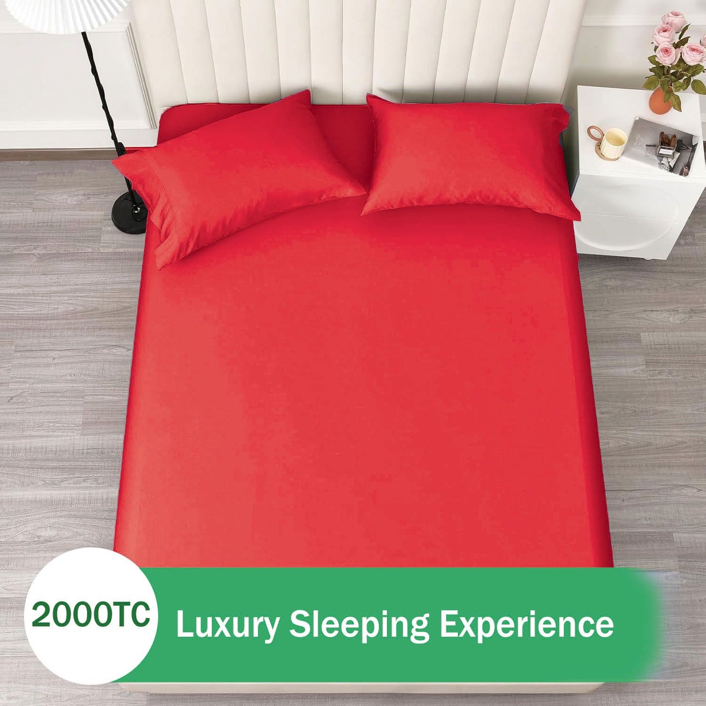 3 Piece Fitted Sheet Set- Fitted Sheet & Pillowcases -Breathable Bedding - Wrinkle, Fade, Stain Resistant- V1317-QS9-AUQ-3JT-CL-DH