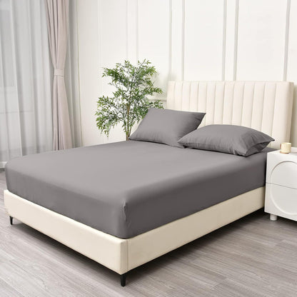 3 Piece Fitted Sheet Set- Fitted Sheet & Pillowcases -Breathable Bedding - Wrinkle, Fade, Stain Resistant- V1317-QS9-AUQ-3JT-CL-HUI