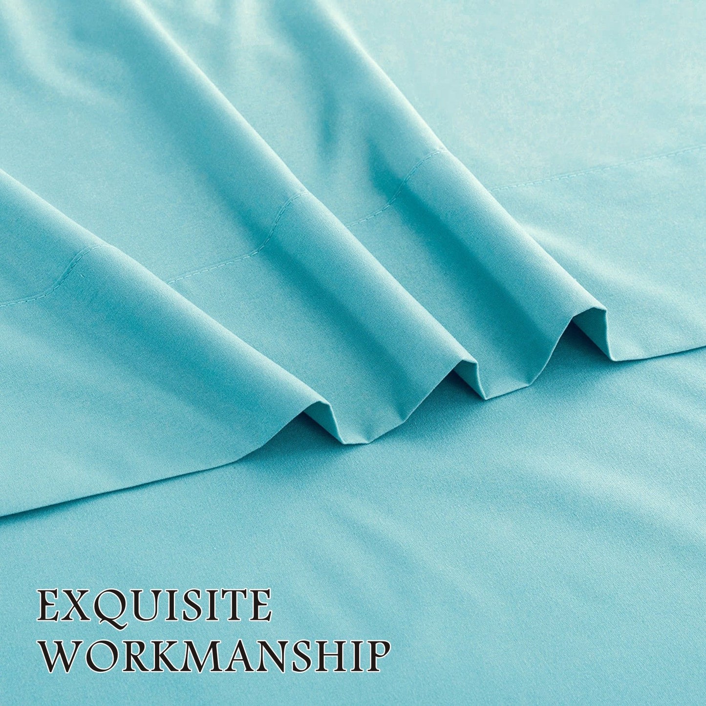 4 Piece Bed Sheet Set- Bedding Sheets & Pillowcases -Breathable Bedding - Wrinkle, Fade, Stain Resistant-Deep V1317-QS9-AUQ-4JT-BL