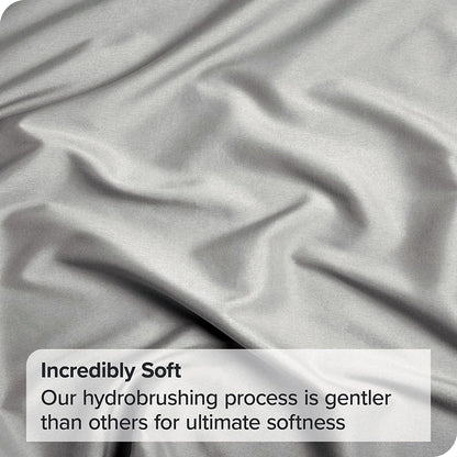 4 Piece Bed Sheet Set- Bedding Sheets & Pillowcases -Breathable Bedding - Wrinkle, Fade, Stain Resistant-Deep Pocket Flat Fitted Bed Sheet Set(Silver-gray,Queen)