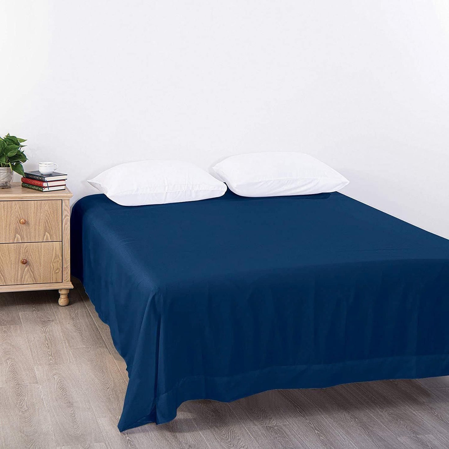 Elegant Comfort Premium Hotel Quality 1-Piece Queen Flat Sheet, Luxury and Softest 2000 Thread Count Bedding V1317-QS9-AUQ-CD-NV