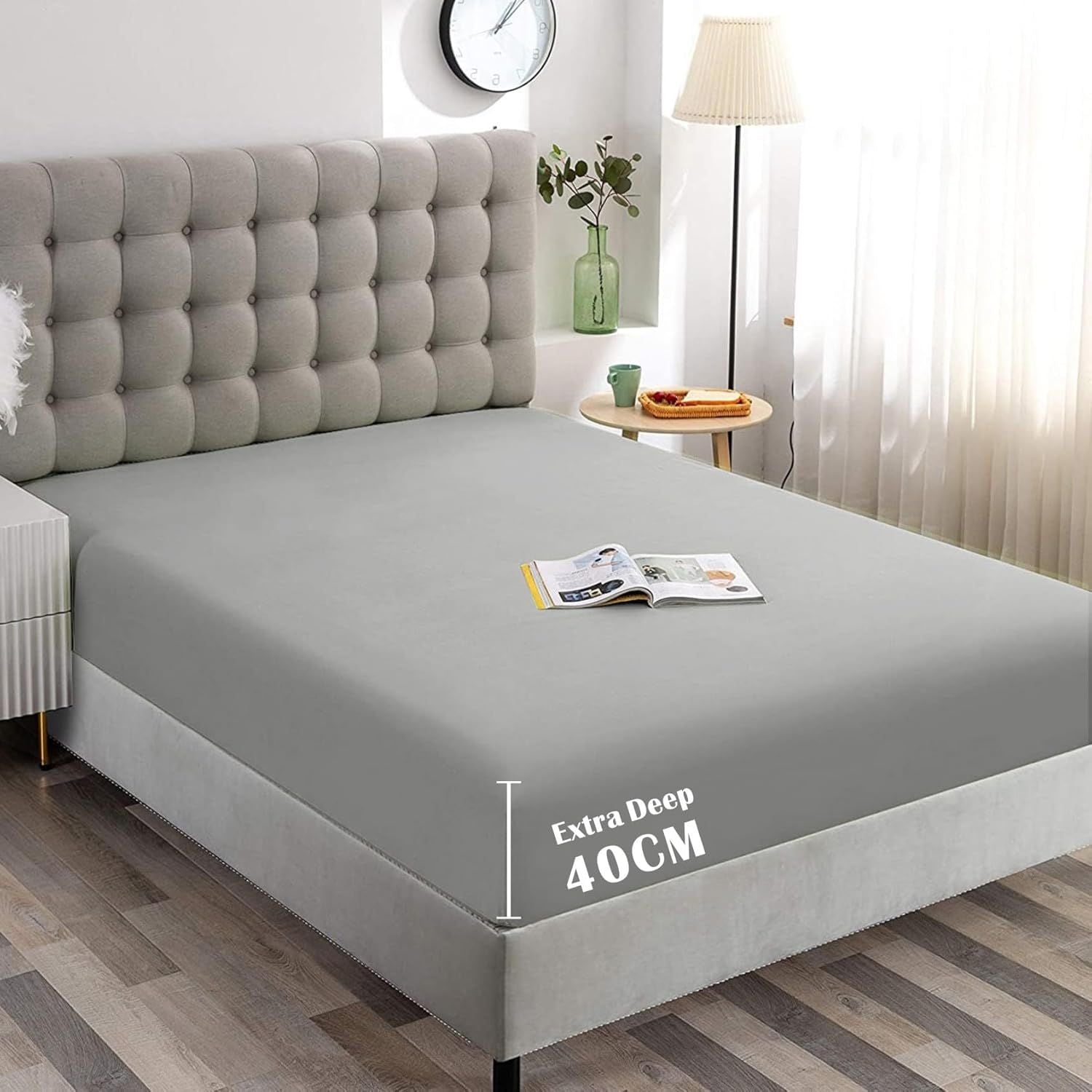 Hotel Quality Fitted Sheet - 1 Piece Fitted Sheet -Breathable Bedding - Wrinkle, Fade, Stain Resistant- V1317-QS9-AUQ-CL-YH
