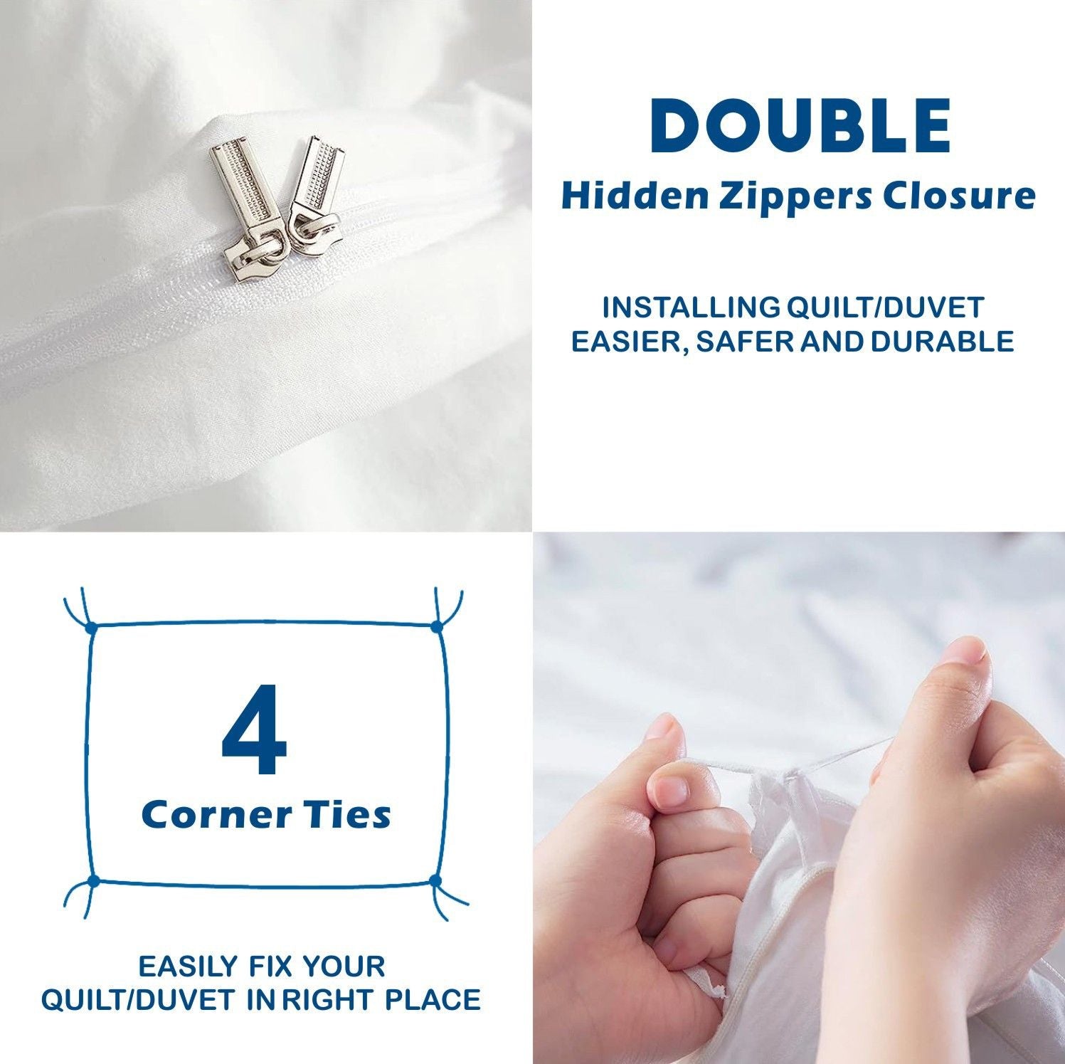 2 Piece Hotel Soft Microfiber Quilt Cover Set-2000TC Duvet/Donna Cover Set & Pillowcases -1 Quilt Cover V1317-QS9-AUS-3JT-BZ-BAI