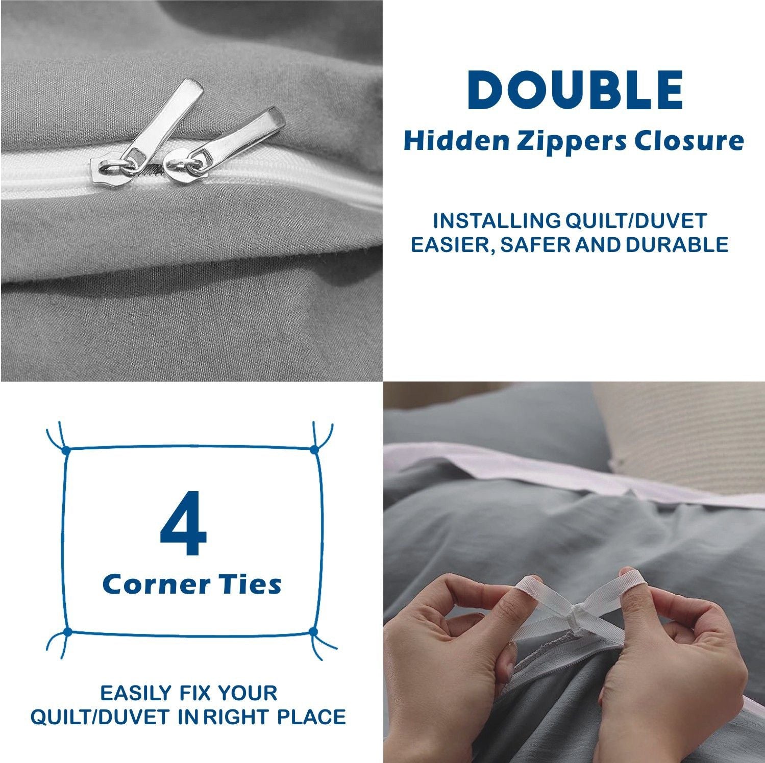 2 Piece Hotel Soft Microfiber Quilt Cover Set-2000TC Duvet/Donna Cover Set & Pillowcases -1 Quilt Cover V1317-QS9-AUS-3JT-BZ-HUI