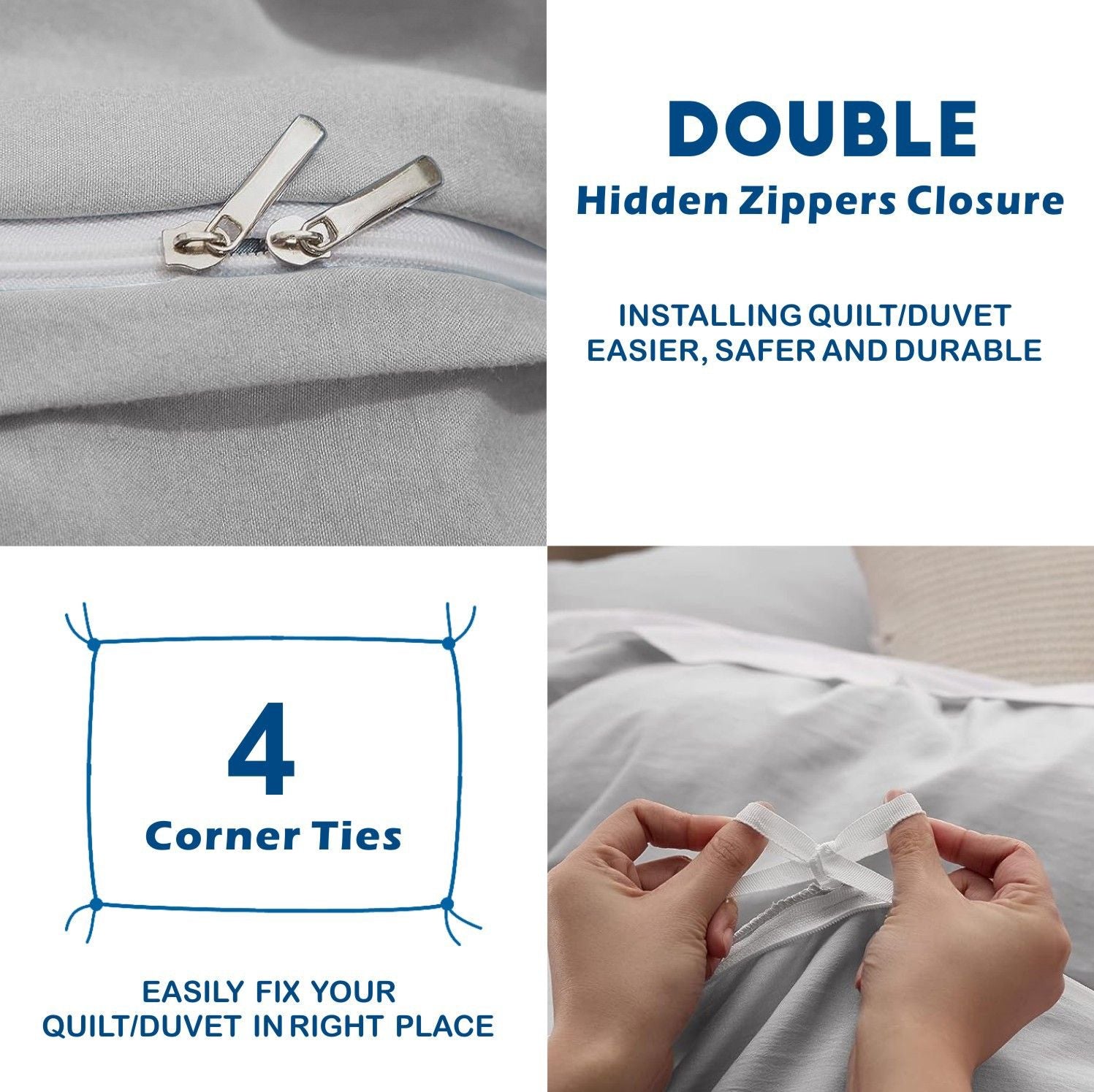 2 Piece Hotel Soft Microfiber Quilt Cover Set-2000TC Duvet/Donna Cover Set & Pillowcases -1 Quilt Cover V1317-QS9-AUS-3JT-BZ-YH