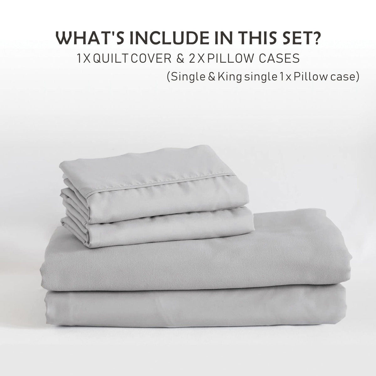 2 Piece Hotel Soft Microfiber Quilt Cover Set-2000TC Duvet/Donna Cover Set & Pillowcases -1 Quilt Cover V1317-QS9-AUS-3JT-BZ-YH