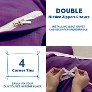 2 Piece Hotel Soft Microfiber Quilt Cover Set-2000TC Duvet/Donna Cover Set & Pillowcases -1 Quilt Cover V1317-QS9-AUS-3JT-BZ-ZI