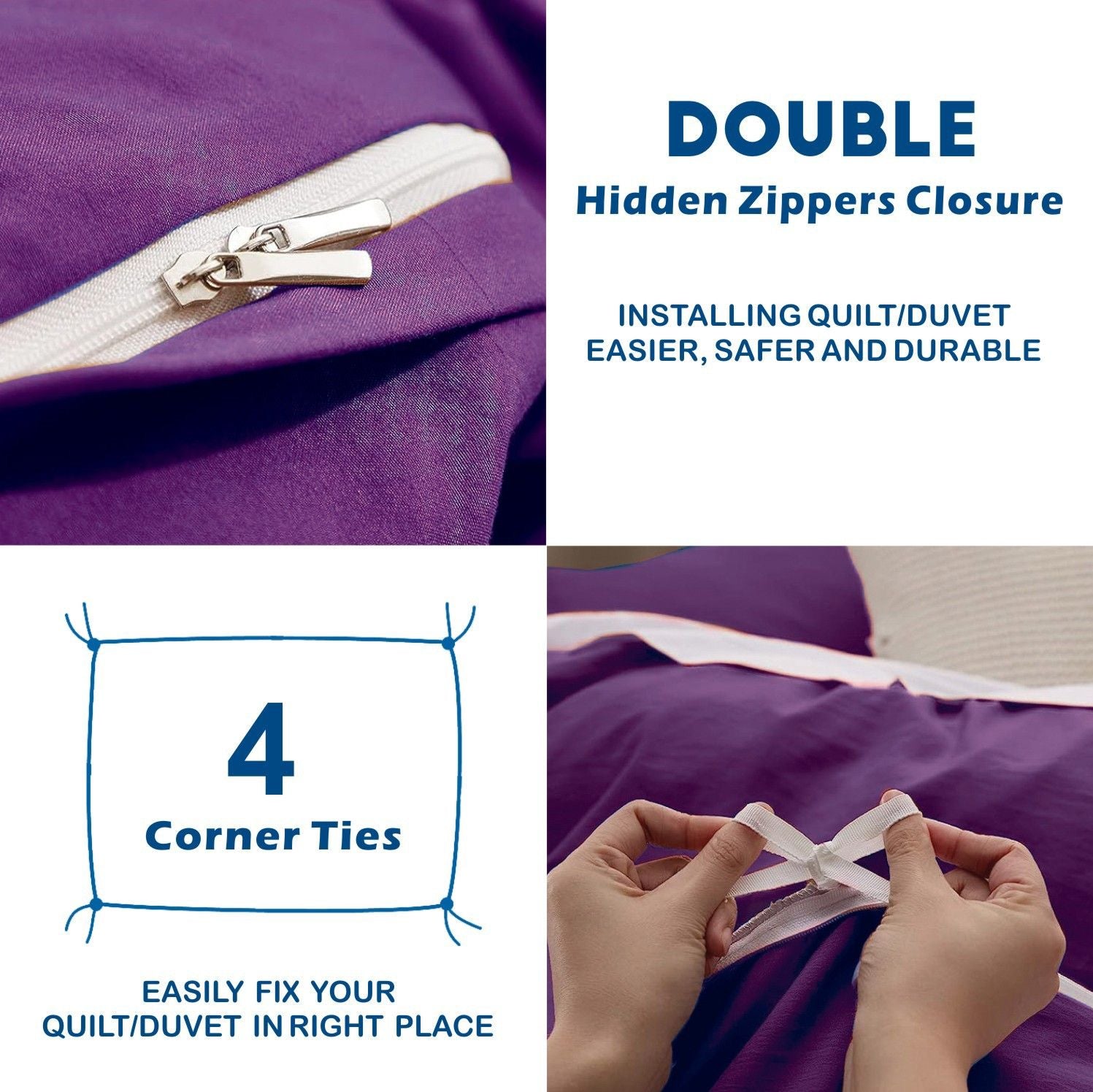 2 Piece Hotel Soft Microfiber Quilt Cover Set-2000TC Duvet/Donna Cover Set & Pillowcases -1 Quilt Cover V1317-QS9-AUS-3JT-BZ-ZI