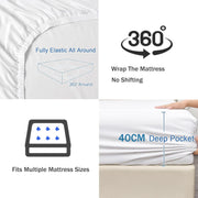 2 Piece Fitted Sheet Set- Fitted Sheet & Pillowcases -Breathable Bedding - Wrinkle, Fade, Stain Resistant- V1317-QS9-AUS-3JT-CL-BB