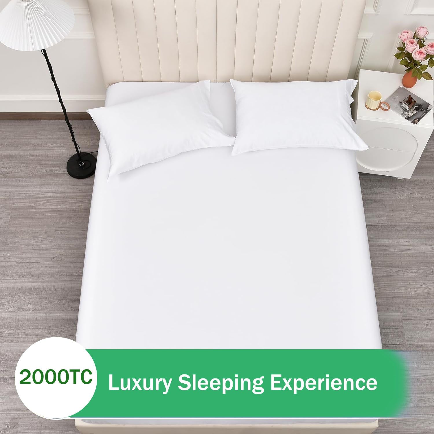 2 Piece Fitted Sheet Set- Fitted Sheet & Pillowcases -Breathable Bedding - Wrinkle, Fade, Stain Resistant- V1317-QS9-AUS-3JT-CL-BB