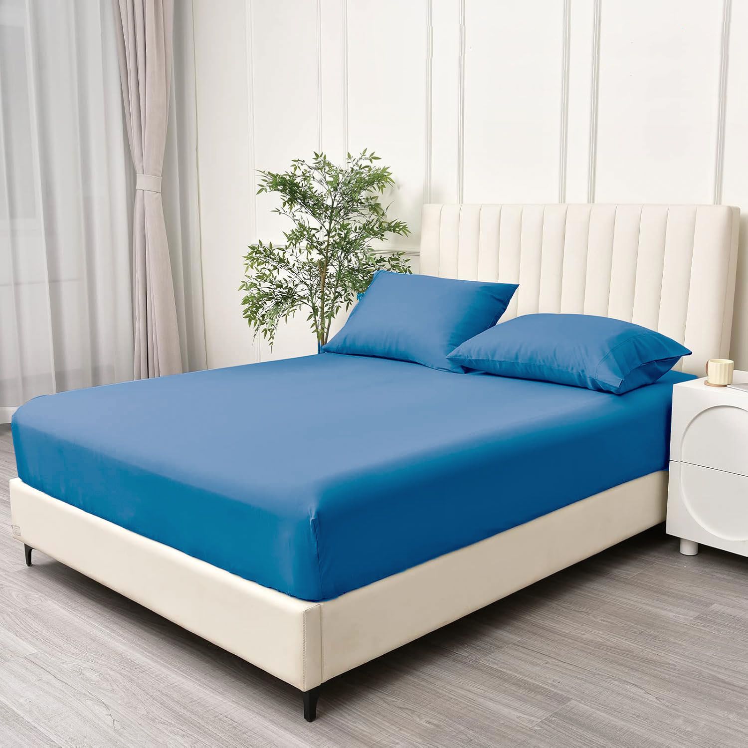 2 Piece Fitted Sheet Set- Fitted Sheet & Pillowcases -Breathable Bedding - Wrinkle, Fade, Stain Resistant- V1317-QS9-AUS-3JT-CL-HL