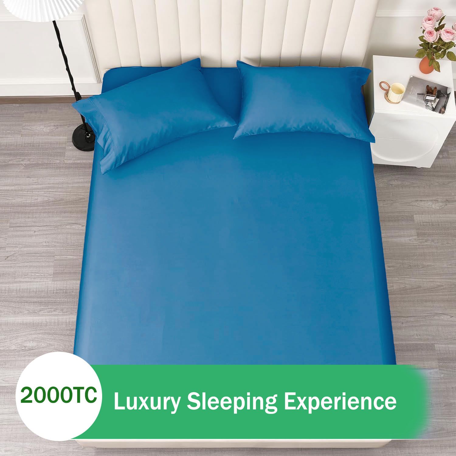 2 Piece Fitted Sheet Set- Fitted Sheet & Pillowcases -Breathable Bedding - Wrinkle, Fade, Stain Resistant- V1317-QS9-AUS-3JT-CL-HL
