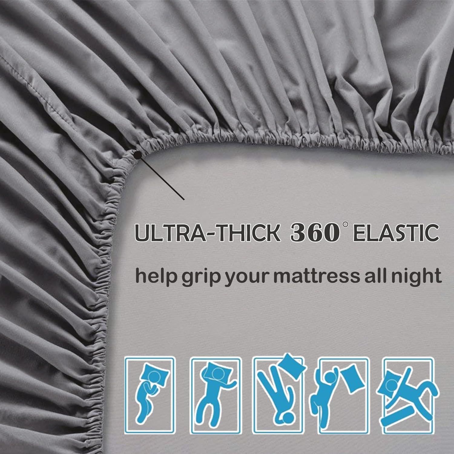 2 Piece Fitted Sheet Set- Fitted Sheet & Pillowcases -Breathable Bedding - Wrinkle, Fade, Stain Resistant- V1317-QS9-AUS-3JT-CL-HUI