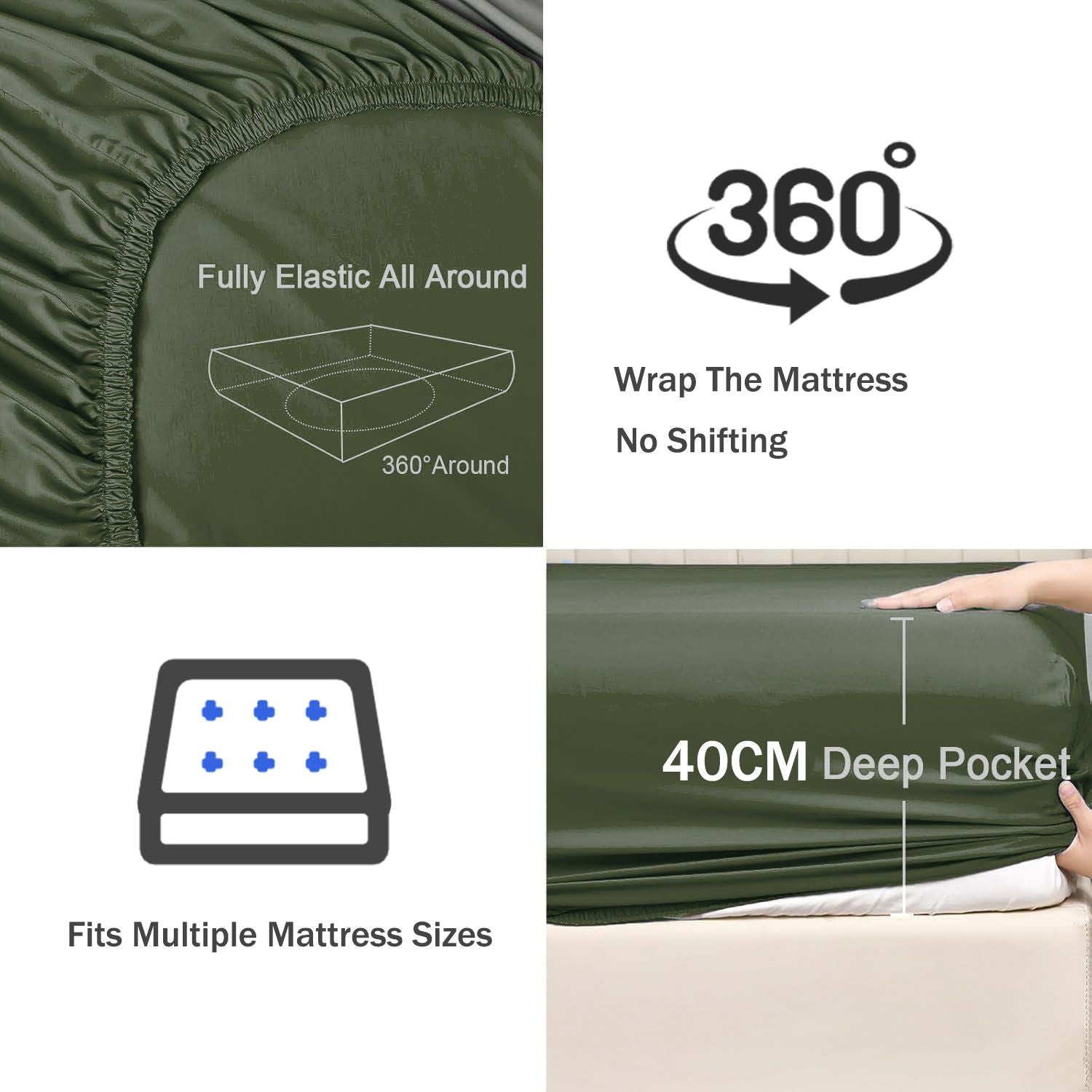 2 Piece Fitted Sheet Set- Fitted Sheet & Pillowcases -Breathable Bedding - Wrinkle, Fade, Stain Resistant- V1317-QS9-AUS-3JT-CL-JL