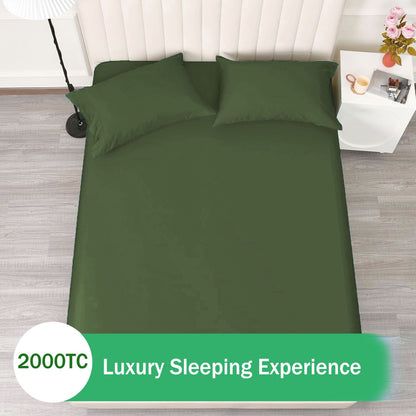 2 Piece Fitted Sheet Set- Fitted Sheet & Pillowcases -Breathable Bedding - Wrinkle, Fade, Stain Resistant- V1317-QS9-AUS-3JT-CL-JL