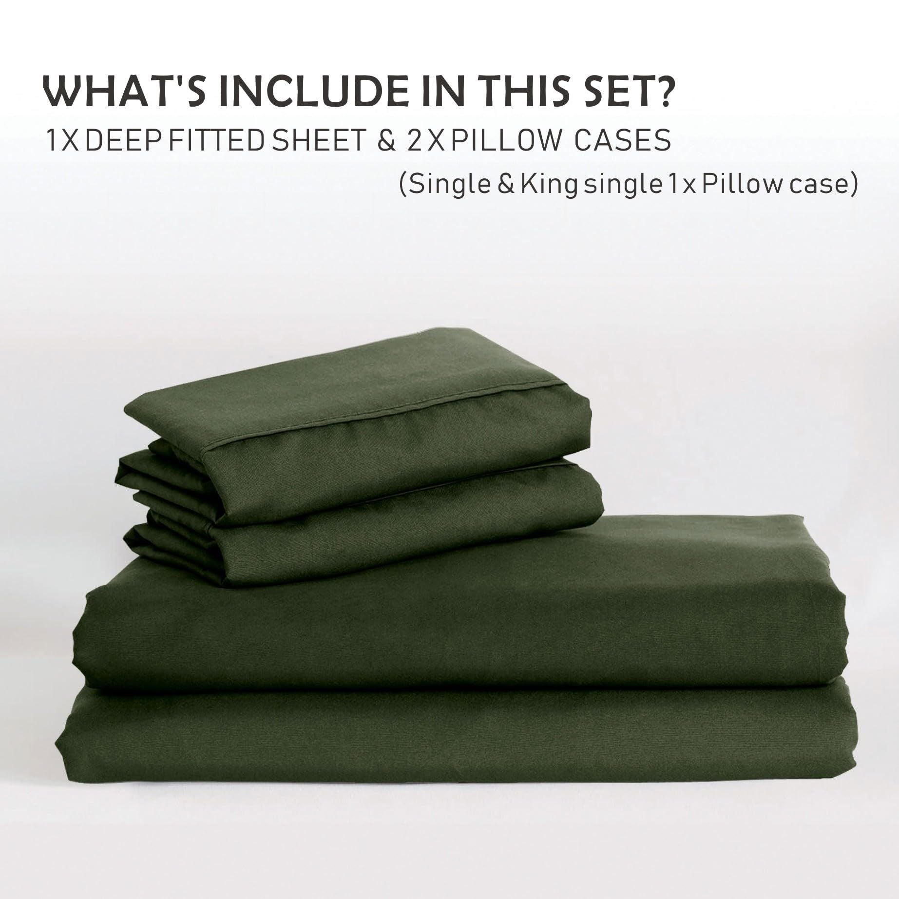 2 Piece Fitted Sheet Set- Fitted Sheet & Pillowcases -Breathable Bedding - Wrinkle, Fade, Stain Resistant- V1317-QS9-AUS-3JT-CL-JL