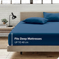 2 Piece Fitted Sheet Set- Fitted Sheet & Pillowcases -Breathable Bedding - Wrinkle, Fade, Stain Resistant- V1317-QS9-AUS-3JT-CL-NV