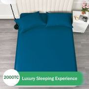 2 Piece Fitted Sheet Set- Fitted Sheet & Pillowcases -Breathable Bedding - Wrinkle, Fade, Stain Resistant- V1317-QS9-AUS-3JT-CL-NV