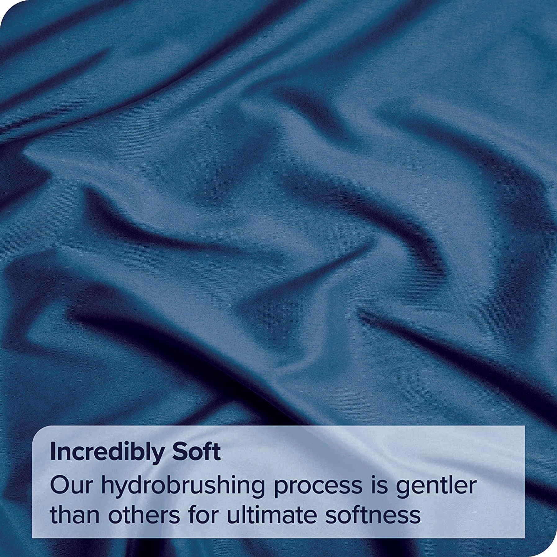 2 Piece Fitted Sheet Set- Fitted Sheet & Pillowcases -Breathable Bedding - Wrinkle, Fade, Stain Resistant- V1317-QS9-AUS-3JT-CL-NV