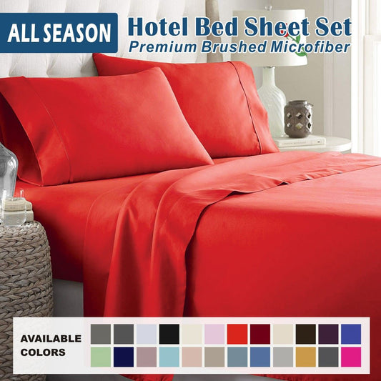 3 Piece Bed Sheet Set- Bedding Sheets & Pillowcases -Breathable Bedding - Wrinkle, Fade, Stain Resistant-Deep V1317-QS9-AUS-4JT-DH