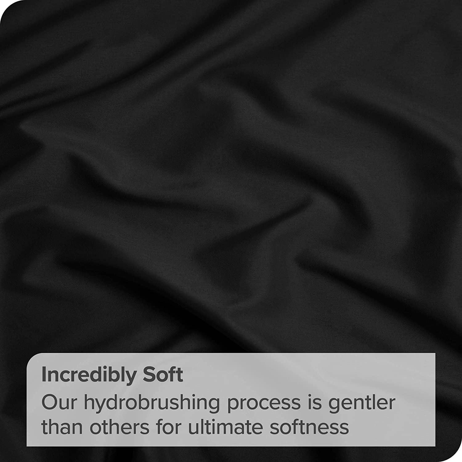 3 Piece Bed Sheet Set- Bedding Sheets & Pillowcases -Breathable Bedding - Wrinkle, Fade, Stain Resistant-Deep Pocket Flat Fitted Bed Sheet Set(Black,Single)