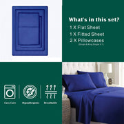 3 Piece Bed Sheet Set- Bedding Sheets & Pillowcases -Breathable Bedding - Wrinkle, Fade, Stain Resistant-Deep V1317-QS9-AUS-4JT-HJL