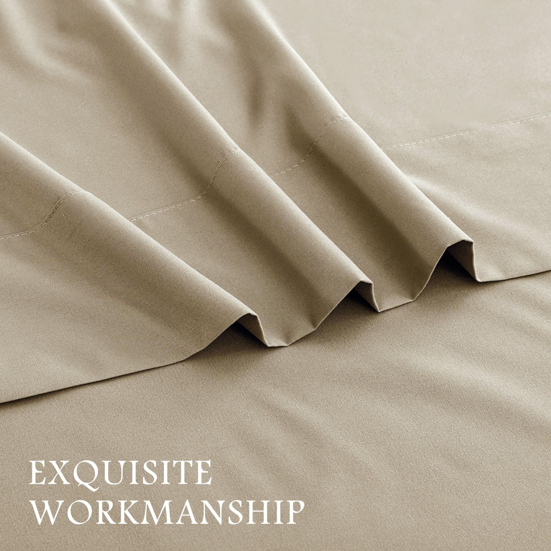 3 Piece Bed Sheet Set- Bedding Sheets & Pillowcases -Breathable Bedding - Wrinkle, Fade, Stain Resistant-Deep Pocket Flat Fitted Bed Sheet Set(Cream White,Single)