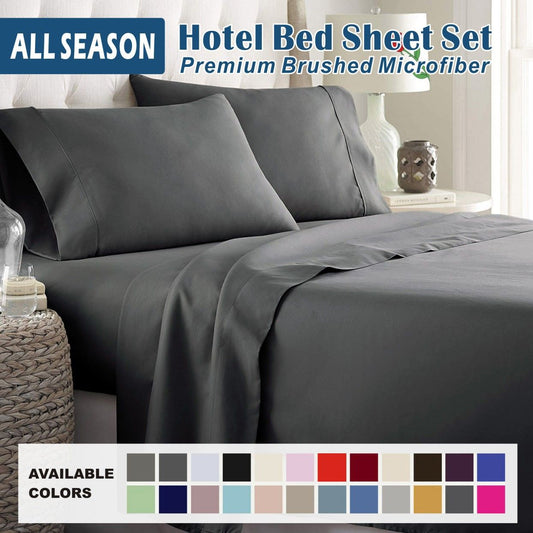 3 Piece Bed Sheet Set- Bedding Sheets & Pillowcases -Breathable Bedding - Wrinkle, Fade, Stain Resistant-Deep V1317-QS9-AUS-4JT-SH