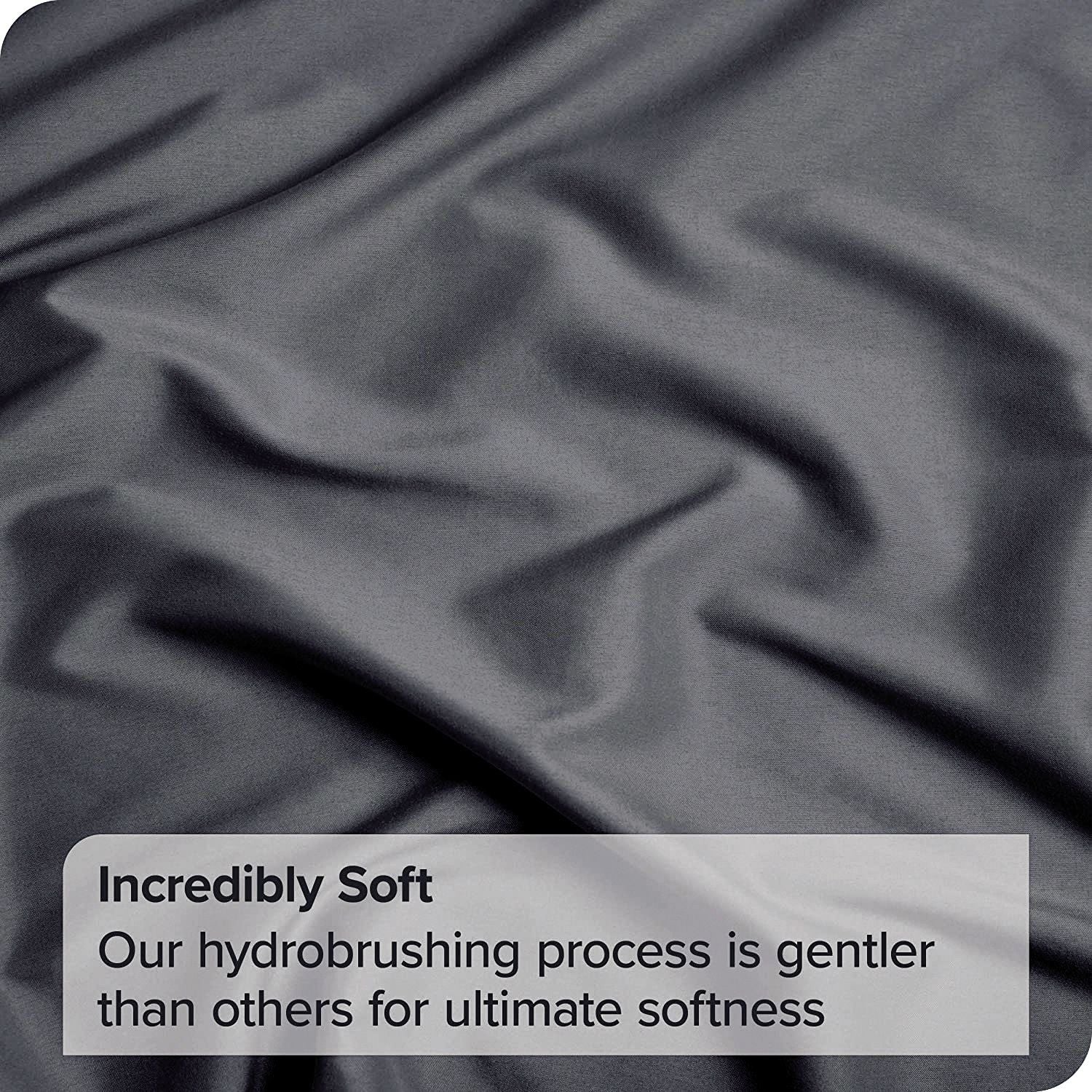 3 Piece Bed Sheet Set- Bedding Sheets & Pillowcases -Breathable Bedding - Wrinkle, Fade, Stain Resistant-Deep Pocket Flat Fitted Bed Sheet Set(Dark gray,Single)
