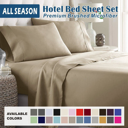 3 Piece Bed Sheet Set- Bedding Sheets & Pillowcases -Breathable Bedding - Wrinkle, Fade, Stain Resistant-Deep V1317-QS9-AUS-4JT-TS
