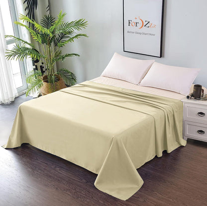 Elegant Comfort Premium Hotel Quality 1-Piece Single Flat Sheet, Luxury and Softest 2000 Thread Count Bedding V1317-QS9-AUS-CD-NYB