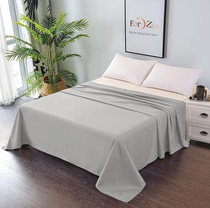 Elegant Comfort Premium Hotel Quality 1-Piece Single Flat Sheet, Luxury and Softest 2000 Thread Count Bedding V1317-QS9-AUS-CD-YH