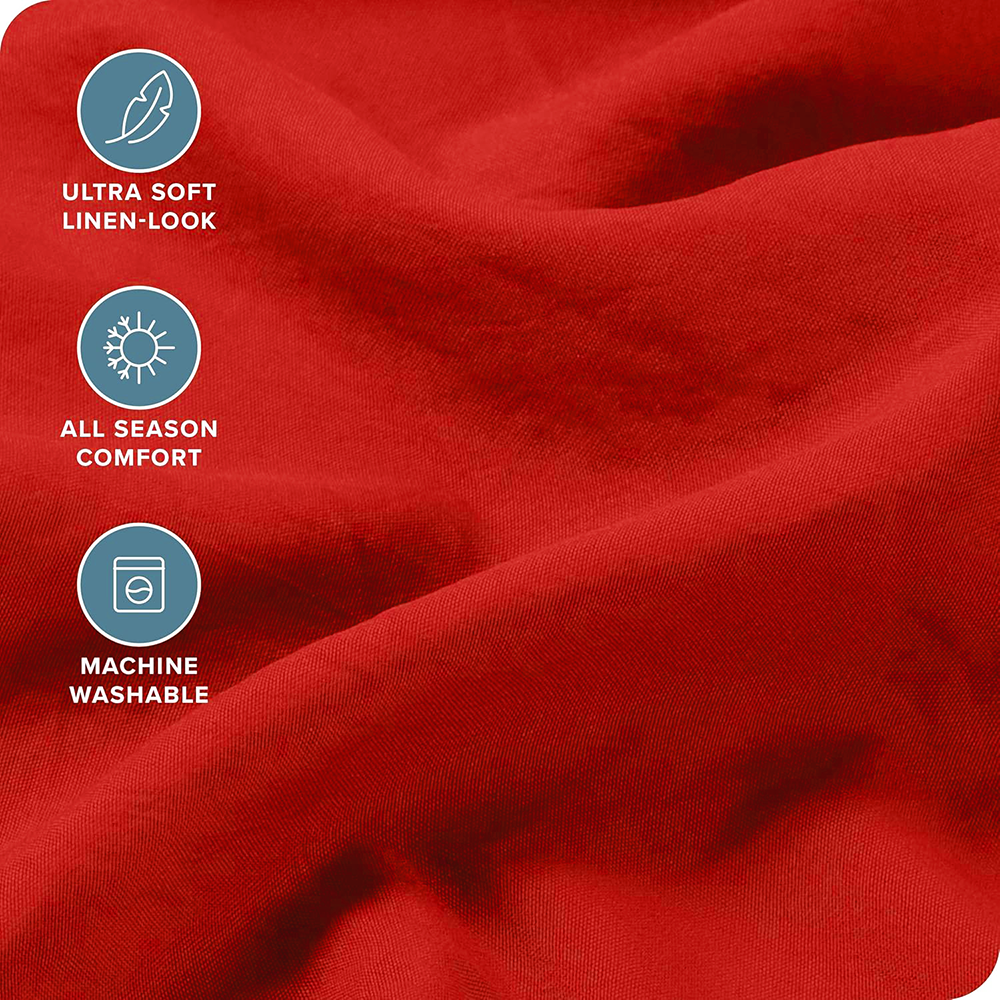 Hotel Quality Fitted Sheet - 1 Piece Fitted Sheet  -Breathable Bedding - Wrinkle, Fade, Stain Resistant- 16inch/40cm Deep Pocket Fitted Bed Sheet-Wrinkle and Fade Resistant,(Red,Single)