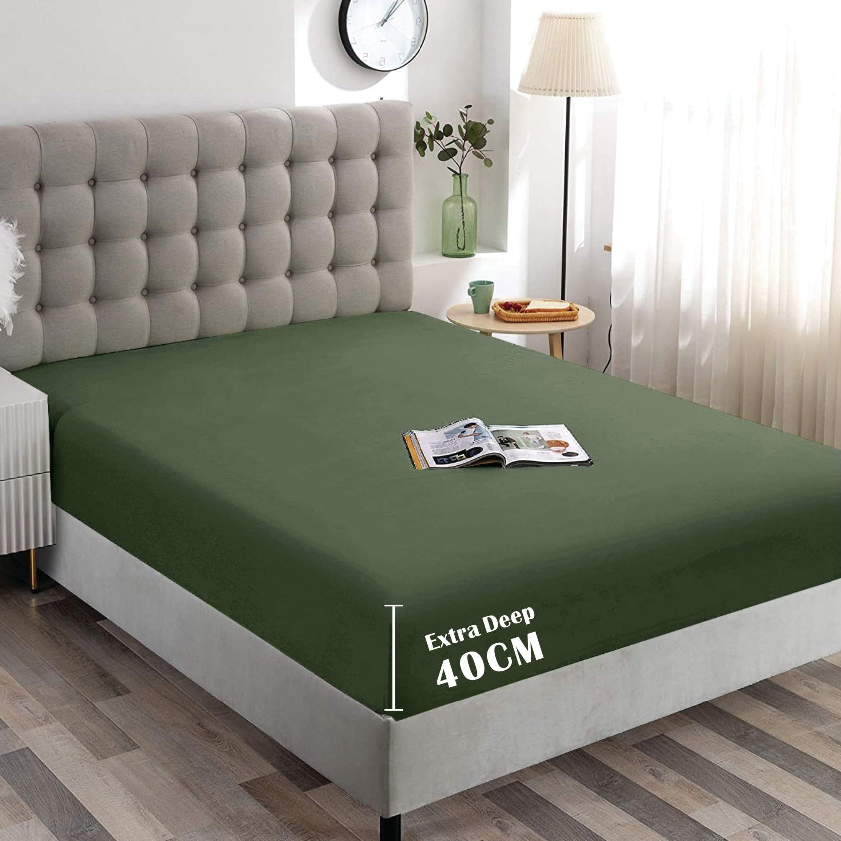 Hotel Quality Fitted Sheet - 1 Piece Fitted Sheet -Breathable Bedding - Wrinkle, Fade, Stain Resistant- V1317-QS9-AUS-CL-JL