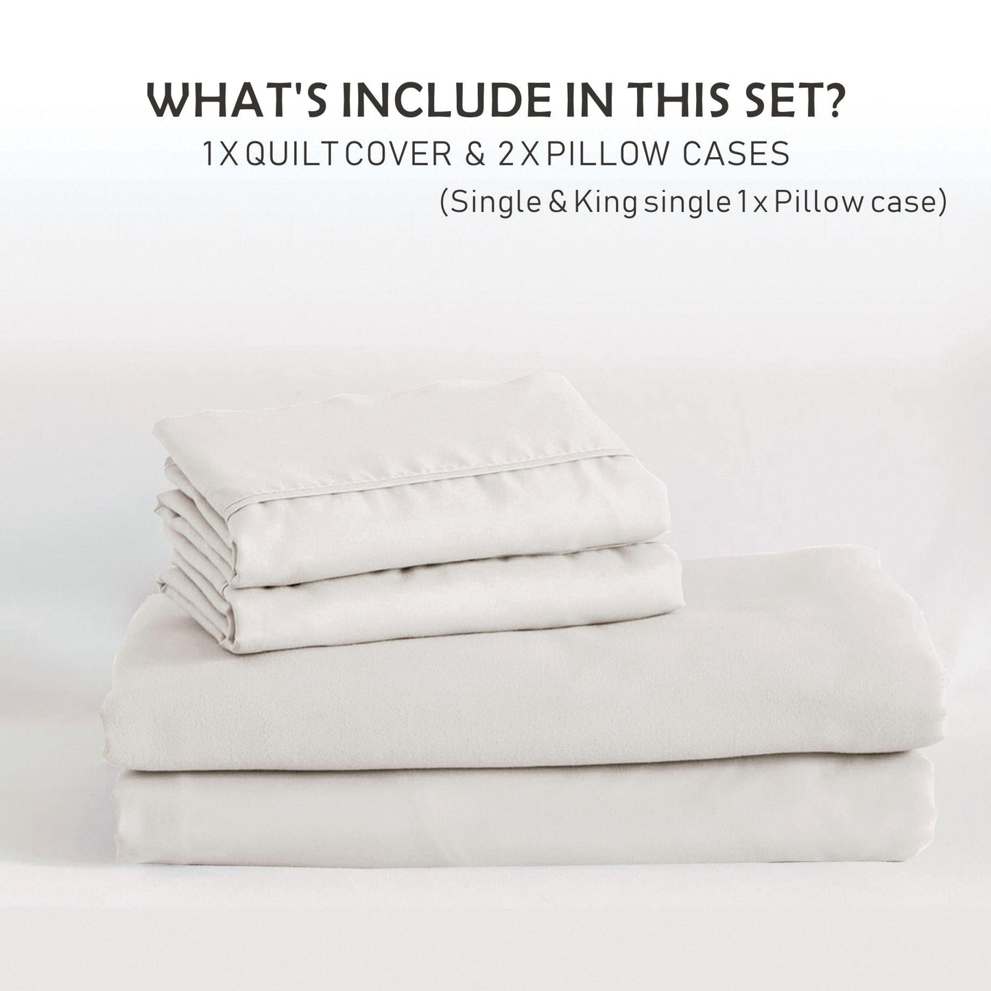 3 Piece Hotel Soft Microfiber Quilt Cover Set-2000TC Duvet/Donna Cover Set & Pillowcases -1 Quilt Cover V1317-QS9-AUSK-3JT-BZ-BB